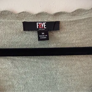 FRYE Green Openwork Button-Front Cardigan Sweater women’s Size Medium thumbnail 3