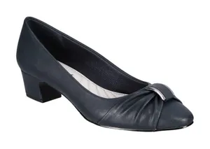 NEW Easy Street Womens Eloise Dress Pump Block Heels ELOISE Navy Blue 7.5M thumbnail 1