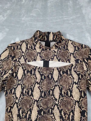 A.L.C. x Bandier Bodysuit Womens Size S Small Python Snakeskin Cutout Mock Neck thumbnail 3