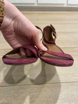 Tory Burch Women’s Savannah Sandals Suede Wedge Heel Purple Size 8 thumbnail 3