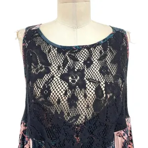Free People Count Me In Trapeze Tunic Top Black Lace Pink Size Small‎ thumbnail 4
