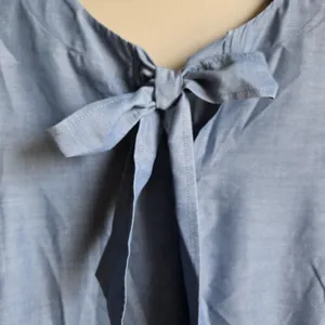 Ann Taylor Chambray Bow Tie Back Peplum Sleeveless Top Blouse Size Small thumbnail 12