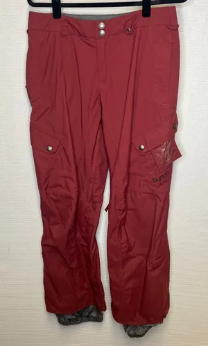 Burton Womens Cargo Snow Pants Dark Red Medium Ski Snowboard Leg Vents thumbnail 1