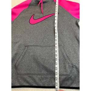 Nike Hot Pink Gray Therma-Fit Pullover Hoodie Sweatshirt Womens Size M NWT thumbnail 12