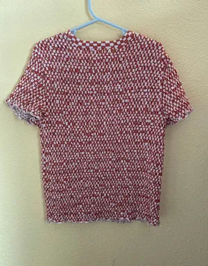 American Eagle Orange Striped Top thumbnail 1