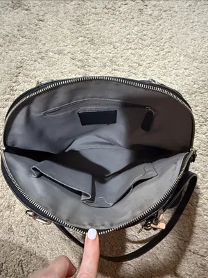 Coach Black Leather Dome Shoulder Bag with Tan Tag thumbnail 8