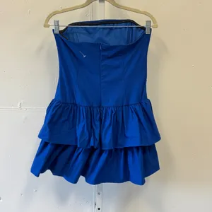 Lucy In The Sky Royal Blue Strapless Tiered Ruffle Mini Dress‎ XL Party Cocktail thumbnail 2