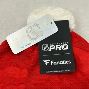Detroit Red Wings NHL Fanatics Red Authentic Pro Team Locker Room Pom Beanie thumbnail 3
