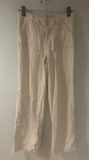 Divided Neutral Cream Drawstring Wide-Leg Chinos thumbnail 1