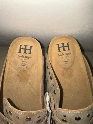 Haute Hippie women’s Flavia studded buckle clogs size 8.5 tan thumbnail 3