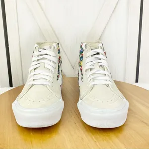 Vans Sk8 Hi Tapered Floral Sneakers White Suede Canvas‎ Multi 3.5 Men 5 Women thumbnail 3