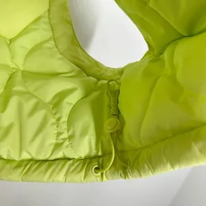 MPG Sport Puffer Vest Women's Size M Neon Yellow Cropped‎ Zip Pocket Athletic thumbnail 4