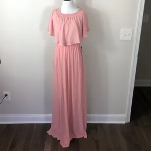 Show Me Your Mumu Hacienda Maxi Dress Rosebud Chiffon Convertible Pink Size S thumbnail 11