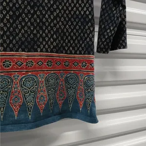 Lauren Ralph Lauren Women's Top Medium Black Print Pullover Stretch Sweater Boho thumbnail 4