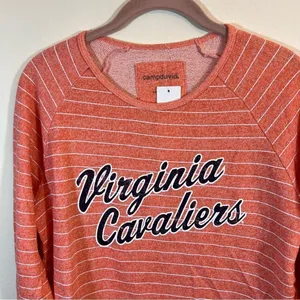 Camp‎ David Women’s Orange Striped Virginia Cavaliers Sweatshirt Medium NWT thumbnail 2