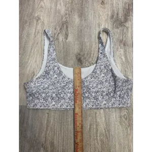 Vuori Women Purple White Floral Leopard Print Daily Sports Bra Size Large thumbnail 8