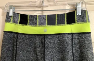 Lululemon Groove Pants, Size 4, Heathered Gray And Yellow thumbnail 4