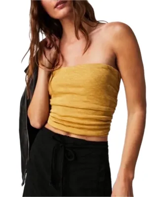 Free People Boulevard Tube Top Golden Syrup Bronze Medium NWOT thumbnail 1