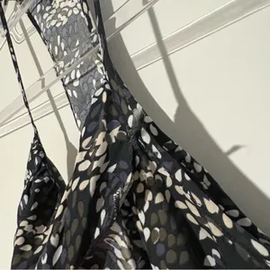 Banana Republic smocked waist ruffle geometric racerback y2k dress‎ black size 4 thumbnail 4