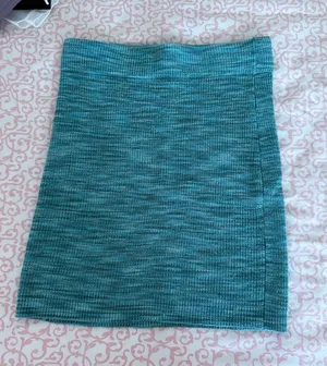 Forever 21 Teal Ribbed Mini Skirt thumbnail 1