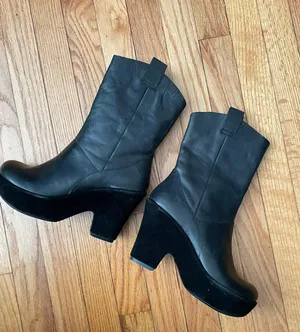 Kork Ease Leather Waterproof Block Chunky Heel Winter Rubber Outsole Low Kitten anti-slip thumbnail 7