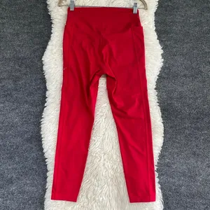 Vs Pink Active Red Leggings Side Pockets Activewear Gym Casual Yoga Pilates thumbnail 2
