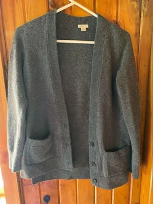 Fossil Classic Grey Button-Up Cardigan Sweater with‎ Pockets Casual Knitwear thumbnail 1
