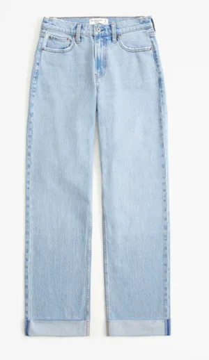 ABERCROMBIE & FITCH The Baggy Low Rise Cuffed Jeans Size 27 / 4 Short thumbnail 1