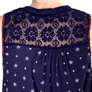 Absolutely Famous Ladies Boho Chic Blue Cami Tank Top Shirt Size M Medium ~Paisley Tank Top Blouse thumbnail 5