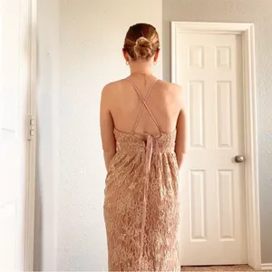 Lulus Stolen Moments Elegant Lace Maxi Dress in Nude thumbnail 7