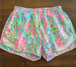 Lilly Pulitzer Shorts Women’s XXS Athletic Workout Luxletic Pink Green Blue thumbnail 1