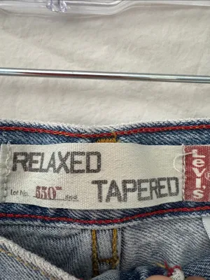 Levis Vintage 2005 Women's 550 Relaxed Tapered Light Blue Denim Jeans 16L thumbnail 2