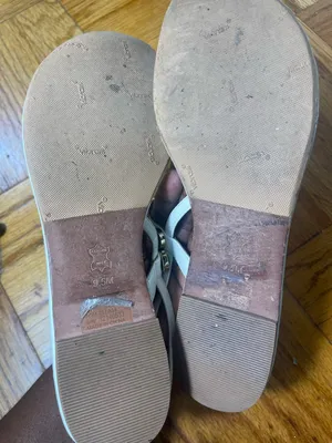 Tory Burch White T-Strap Sandals with Green Gemstones thumbnail 8