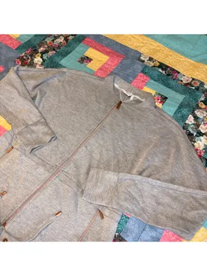 BMW $112 Woman’s S Gray Full Zip Sweat Jacket with Drawstring Hem Zip Pockets thumbnail 4