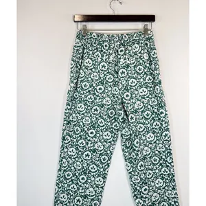 Boden Womens Pants Green Enchanting Bloom Linen Straight Trouser Boho Size 2 thumbnail 9