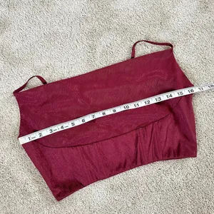 Lulu’s Satin Cowl Burgundy Tank Top Size S thumbnail 10