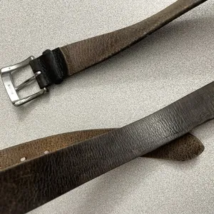 Lauren Ralph Lauren Brown Leather Belt Silver Buckle Distressed Large 1 3/8th" thumbnail 12