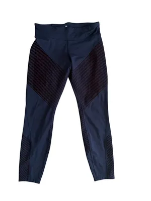 GAP Fit Sculpt Compression Navy Ribbed 7/8 Leggings Size Large thumbnail 3