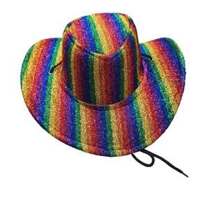 Rainbow sparkle glitter Cowboy Hat & Tutu Set pride LGBTQIA+ rainbow halloween thumbnail 8
