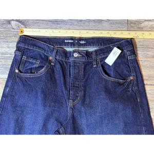 NWT Old Navy Mid-Rise The‎ Slouchy Wide Leg Jeans Dark Wash Button Fly Size 6x30 thumbnail 8