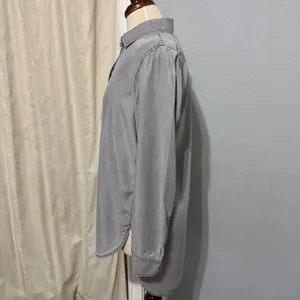 Gap 1969 Womens Grey Lyocell Denim Button Down Tunic Shirt‎ Size M Career thumbnail 5