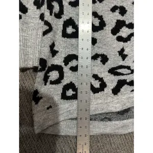 Abercrombie & Fitch Animal Print Tunic Sweater Gray/Black Women Medium Pullover thumbnail 7