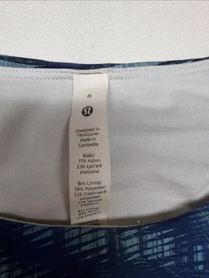 lululemon athletica Invigorate Training Tank Top Blue & Navy Abstract thumbnail 7