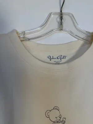 Brandy Melville John Galt Cream Bear Crop Top thumbnail 2