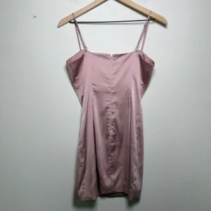 Aritizia Sunday Best Women Mini Dress‎ 6 Pink Satin Square Neck Party Event Date thumbnail 6