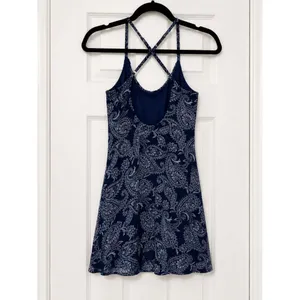 Abercrombie & Fitch Chiffon Strappy Cami Mini Dress Paisley Blue Size Small thumbnail 3