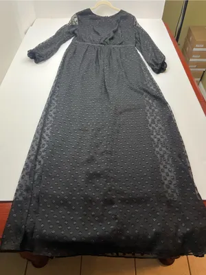Lauren‎ Ralph Lauren Women 10 Rosaleen Polka-Dot Maxi Dress Black V-Neck FLAW thumbnail 15