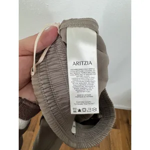 Aritzia Wilfred Cargo Shorts Taupe Brown Elastic Waist Textured Fabric XS 119291 thumbnail 4