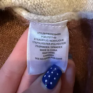 White Crow Checkered Tan & Cream Crew Neck Sweater thumbnail 4