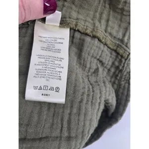 Maeve Dress Womens 2 Tiered Babydoll Olive Green Double Gauze Mini EUC thumbnail 5